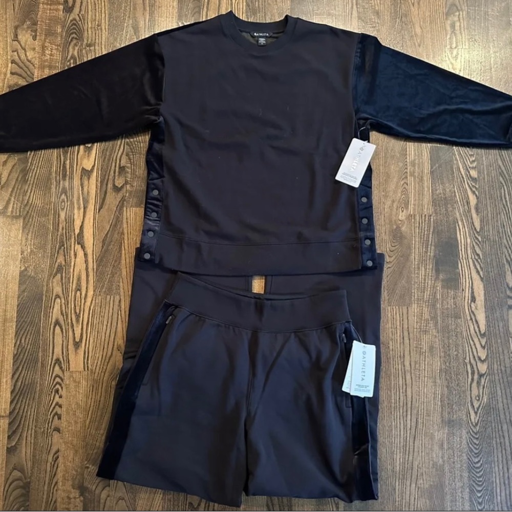 NWT Women’s ATHLETA Retroplush Velvet Sweatshirt & Pants